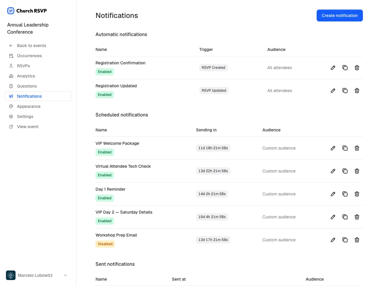Automated confirmations and reminders